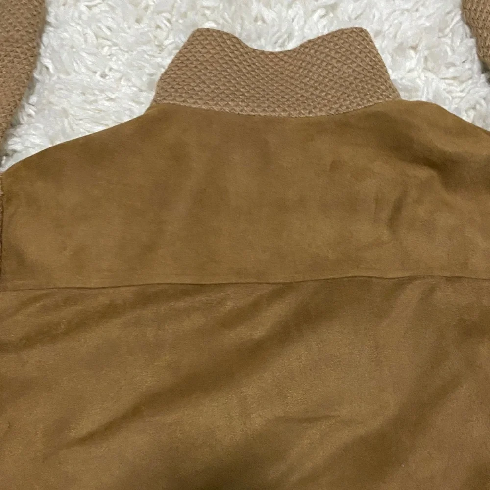 209 wst Brown Women's zipper and button up bomber jacket VGUC business casual - Picture 10 of 16
